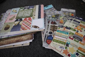 Adventure themed scrapbooking lot 12x12 card stock and stickers