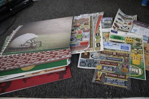 Sports themed scrapbooking assortment cardstock and stickers