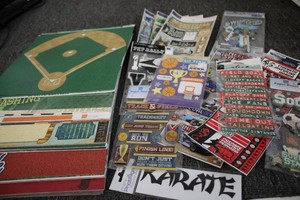 Assorted boys sports scrapbooking cardstock and stickers