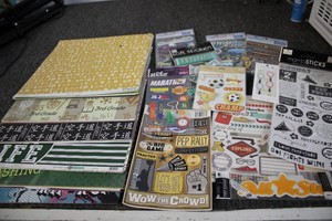 Assorted girls sports scrapbooking cardstock and stickers