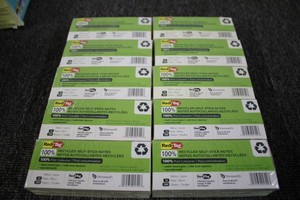 10 packs of Redi-Tag recycled self stick notes