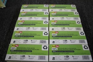 10 packs of Redi-Tag recycled self stick notes