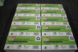 10 packs of Redi-Tag recycled self stick notes