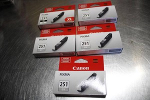 5 Packs of Canon grey and black ink