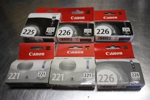 6 Packs of Canon grey and black ink