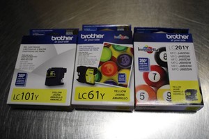 3 Packs of brother yellow ink
