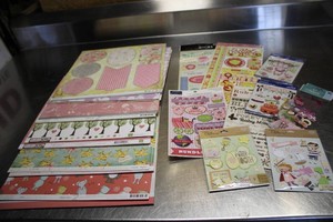 Baby girl themed card stock and stickers
