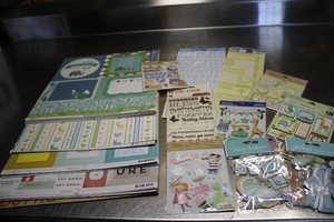 Baby boy themed card stock and stickers