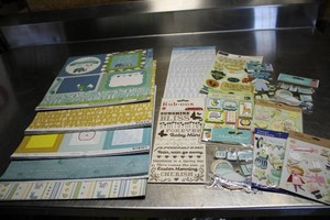 Baby boy themed card stock and stickers