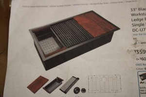 33 Black under mount kitchen sink work station