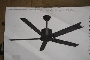 52 Black ceiling fan no light with remote control