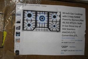 30 Gas stainless steel cooktop
