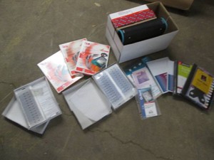 Lot of sheet protectors, graph paper, name badge holders and transparency film for copiers
