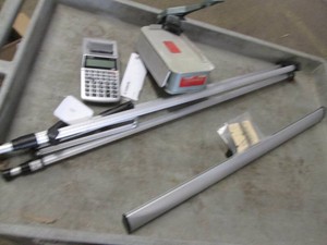 Easel, corner rounder punch and Canon desktop adding machine