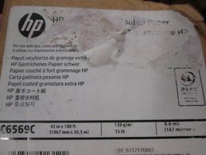 Partial roll of HP C6569C coated paper
