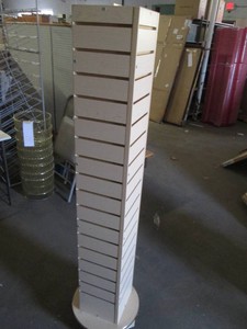 Spinning slat display, 9 square and 61 tall