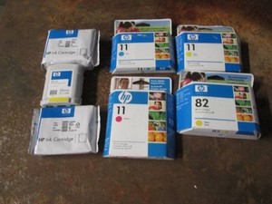 Assorted new HP ink cartridges