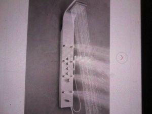 65 in. 8-Jet Shower Panel System in Stainless Steel with Adjustable Rainfall Shower Head, Handshower Wand and Tub Spout