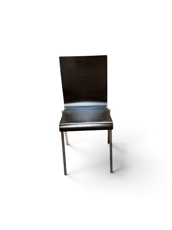 Set of 3 dark-finish shell side chair