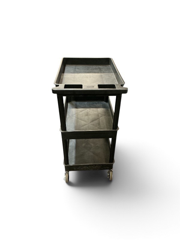 Luxor 3-Shelf Plastic Utility CartBlack