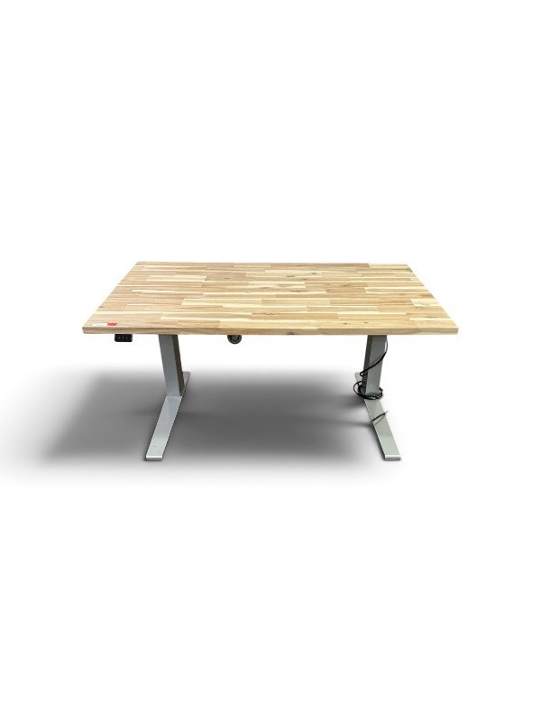 Haworth Sit Stand Desk with Butcher Block Top