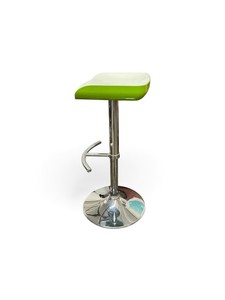 Set of three VinylChrome Adjustable-Height Barstools Lime
