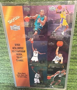1997-98 Skybox Metal Universe Uncut Promo Preview Sheet - Kobe Bryant, Garnett