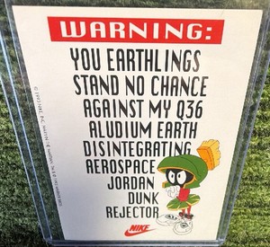 1993 Nike Aerospace Michael Jordan Dunk Rejector Marvin Martian Sticker