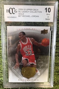 Upper Deck 2009-10 MJ Legacy Collection Gold Michael Jordan #27 Bulls Graded BCCG 10
