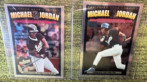 1994 Michael Jordan Jumbo Chrome Foil Baseball Baron cards lot MJ-1 MJ-2 Oversized Cards