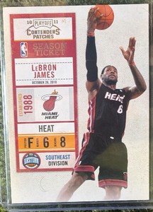 Panini 2010-11 Playoff Contenders Patches LeBron James Heat #93 Season Ticket