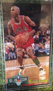 Fleer 1993-94 NBA Jam Session Insert Michael Jordan #33 Chicago Bulls Card OVERSIZED Card 