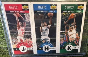 1996-97 Upper Deck Collectors Choice Michael Jordan- Hardaway- Kemp- Triple #M11
