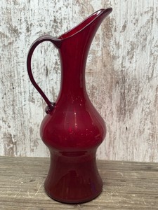 Huge Red Glass Pitcher  Vase