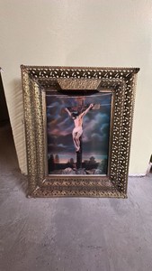 Vintage Jesus 3d picture wmetal frame