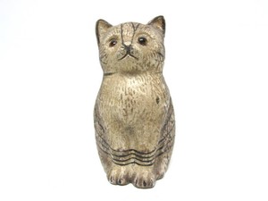 Orig Antique Cast Iron Bank # 8 - Seated Kitten