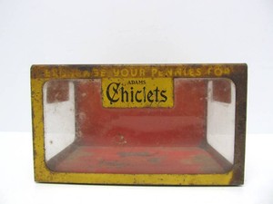 Antique 1920s CHICLETS Gum General Store Counter Display