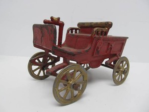 Original Antique Cast Iron Toy Fire Wagon