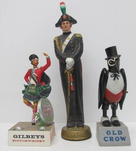 3 Vintage 1950s-60s Liquor Store or Bar Advertising Display Statues