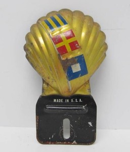 Old Vintage Navy signal Flag Shell License Plate topper