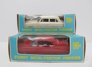 2 Like-New Vintage Metal Friction Cars From Woolworths - Original Boxes