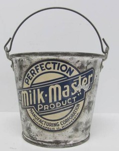 Vintage Perfection Milk-Master Advertising Metal Bucket from the 1950 Minnesota State Fair