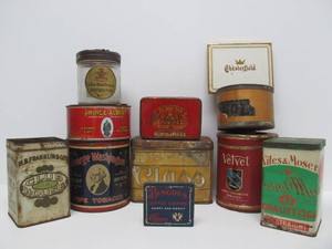 Large Group of Vintage Cigar  Tobacco Advertising tins
