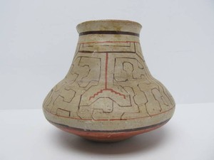 Early antique Shipibo Clay Pottery Vase