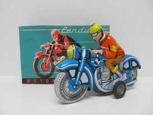 Near Mint in Box Vintage Tin Litho Toy Motorcycle&nbsp