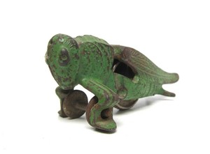 Orig Vintage 1930s HUBLEY Cast Iron Grasshopper Toy