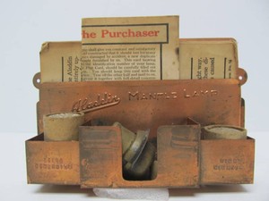 Antique ALADDIN Mantle Lamp Advertising Brass Match Holder