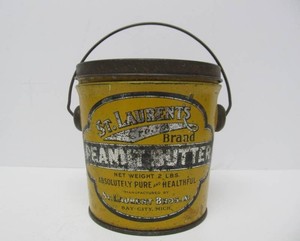 Antique St. Laurents Peanut Butter Advertising Can  Tin