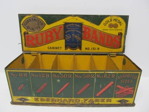 Great Looking Antique Tin Litho Eberhard Faber &amp Mongol Pencils Advertising Store Display