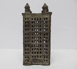 Antique Cast Iron Building Coin Bank